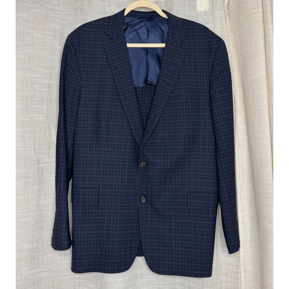 Brooks Brothers Regent Blazer Wool Reda Italian Fabric Blue Plaid Sport Coat 45R